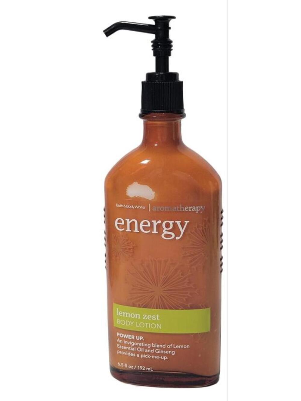 Bath & Body Works Aromatherapy Energy Lemon Zest Lotion 6.5 oz RARE HTF Glass